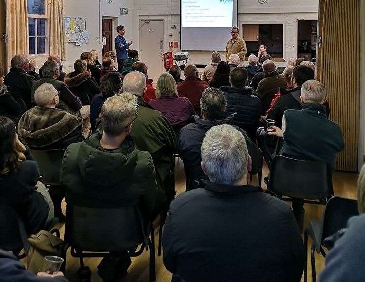 People at a meeting to support The Black Horse at Nassington