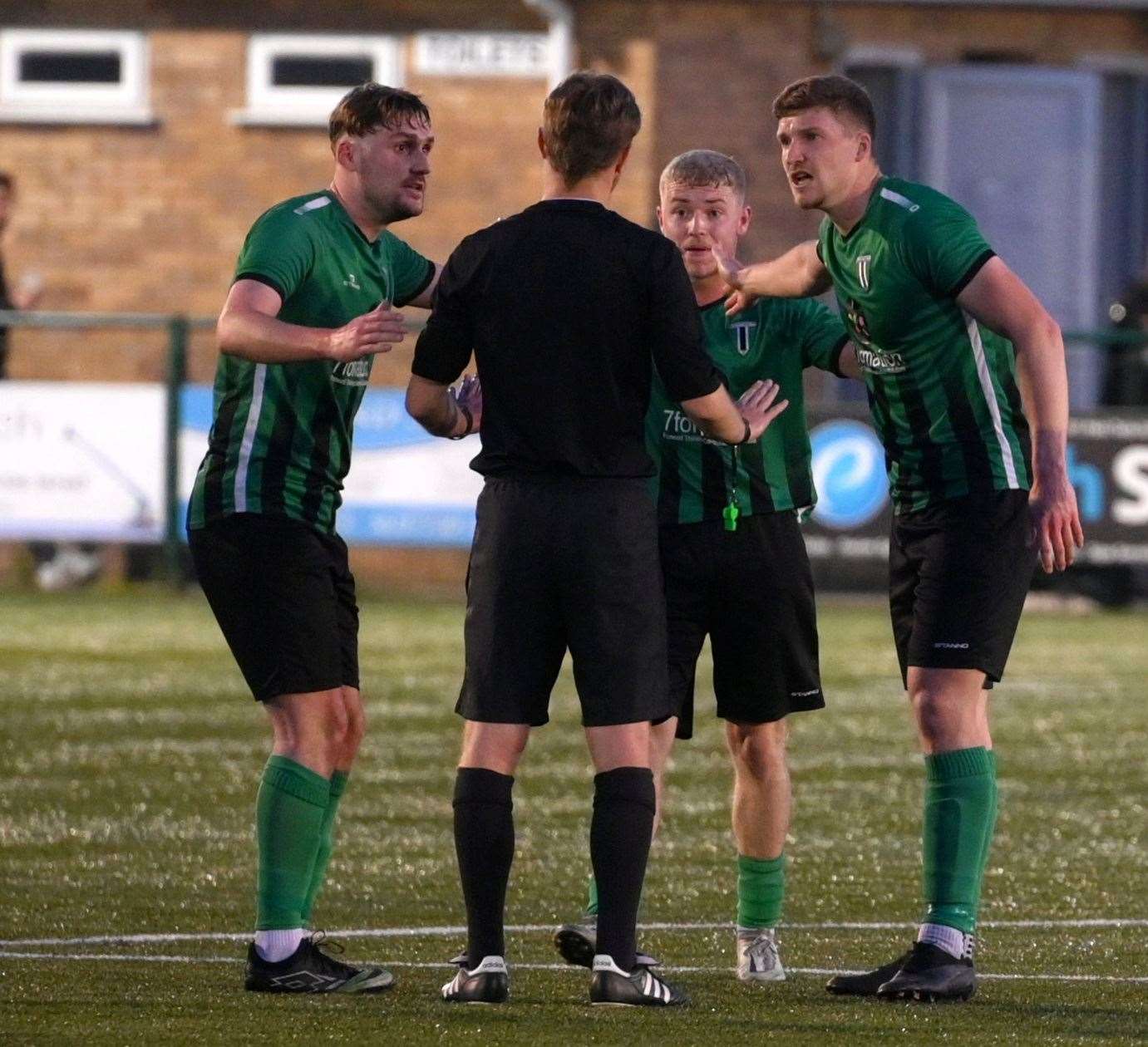 March (Blue) v Blackstones (Green and Black) in the final of the Hinchingbrooke Cup