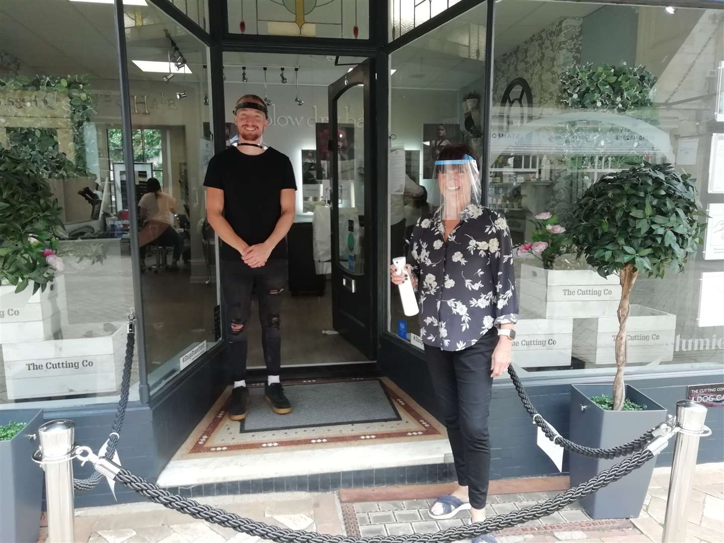 Karen Rutter, director of The Cutting Company in Ironmonger Street, Stamford, with Sam Harvey