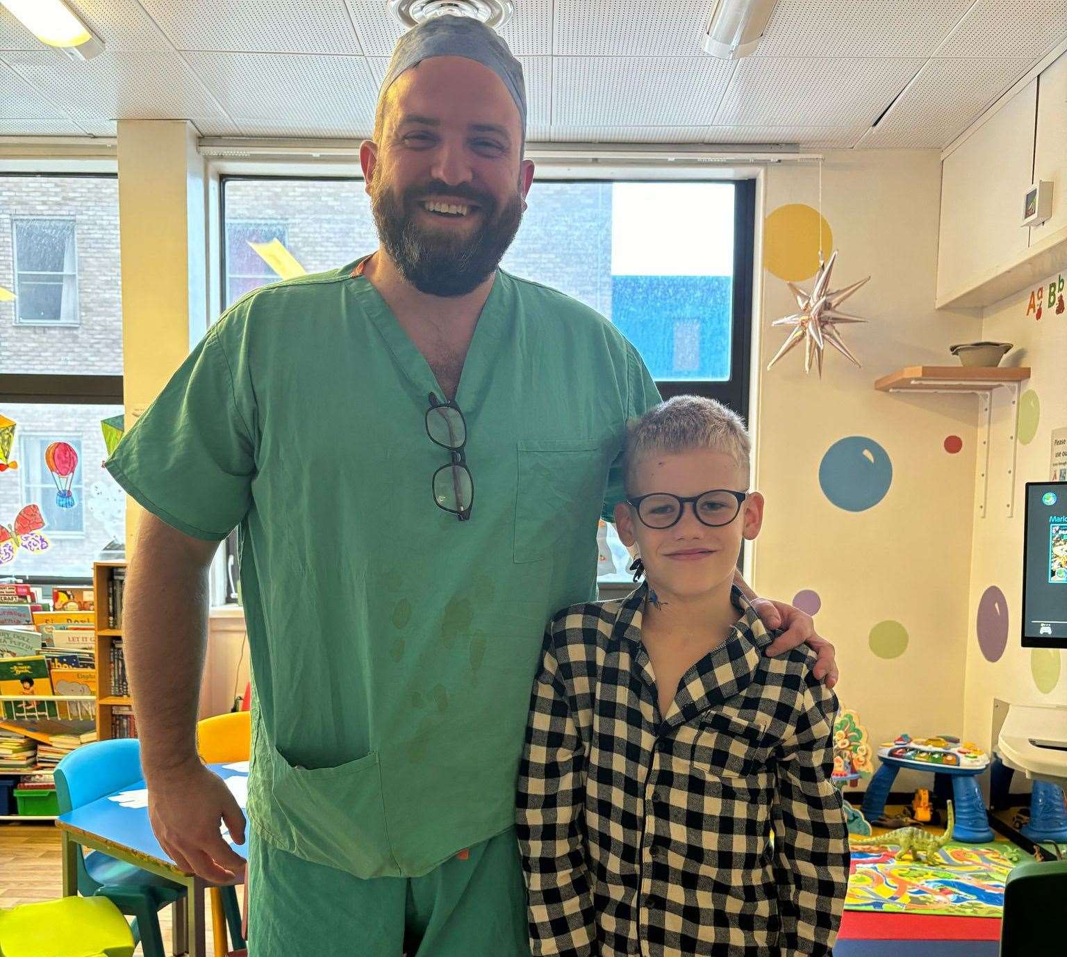 Lennon with his surgeon