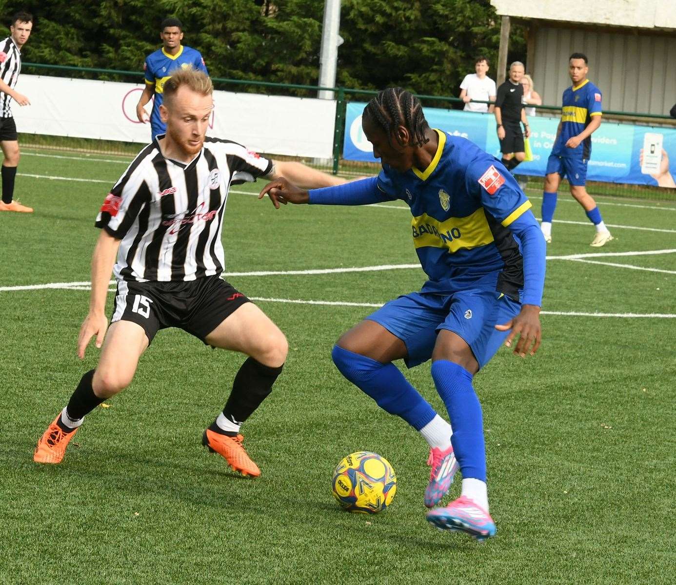 Joe Nyahwema on the ball. Photo: Adrian Smith