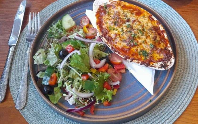 Lasagne with a side salad was a delicious main meal with homecooked vibes