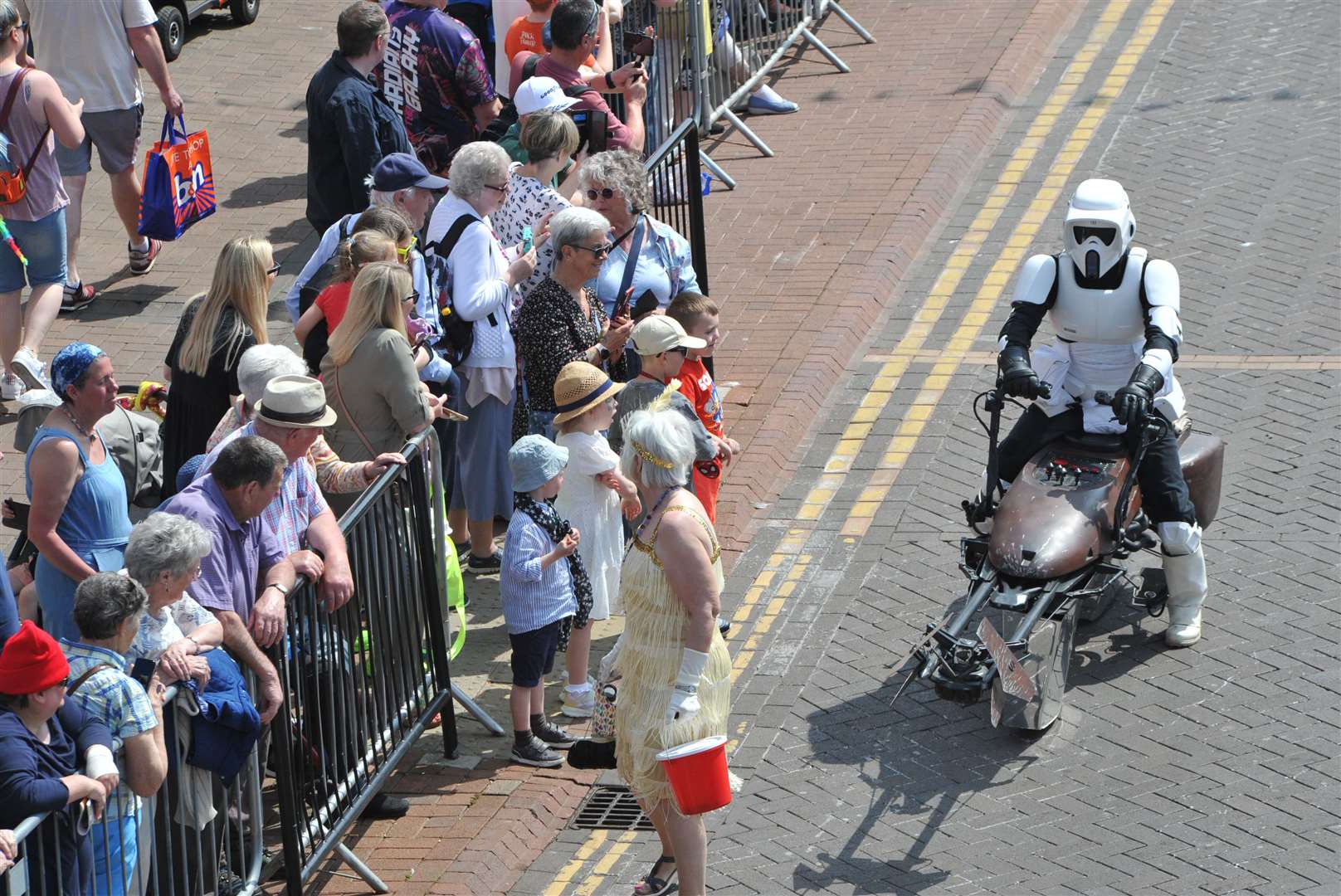 A Stormtrooper glides through the town centre. Photo: Chris Lowndes