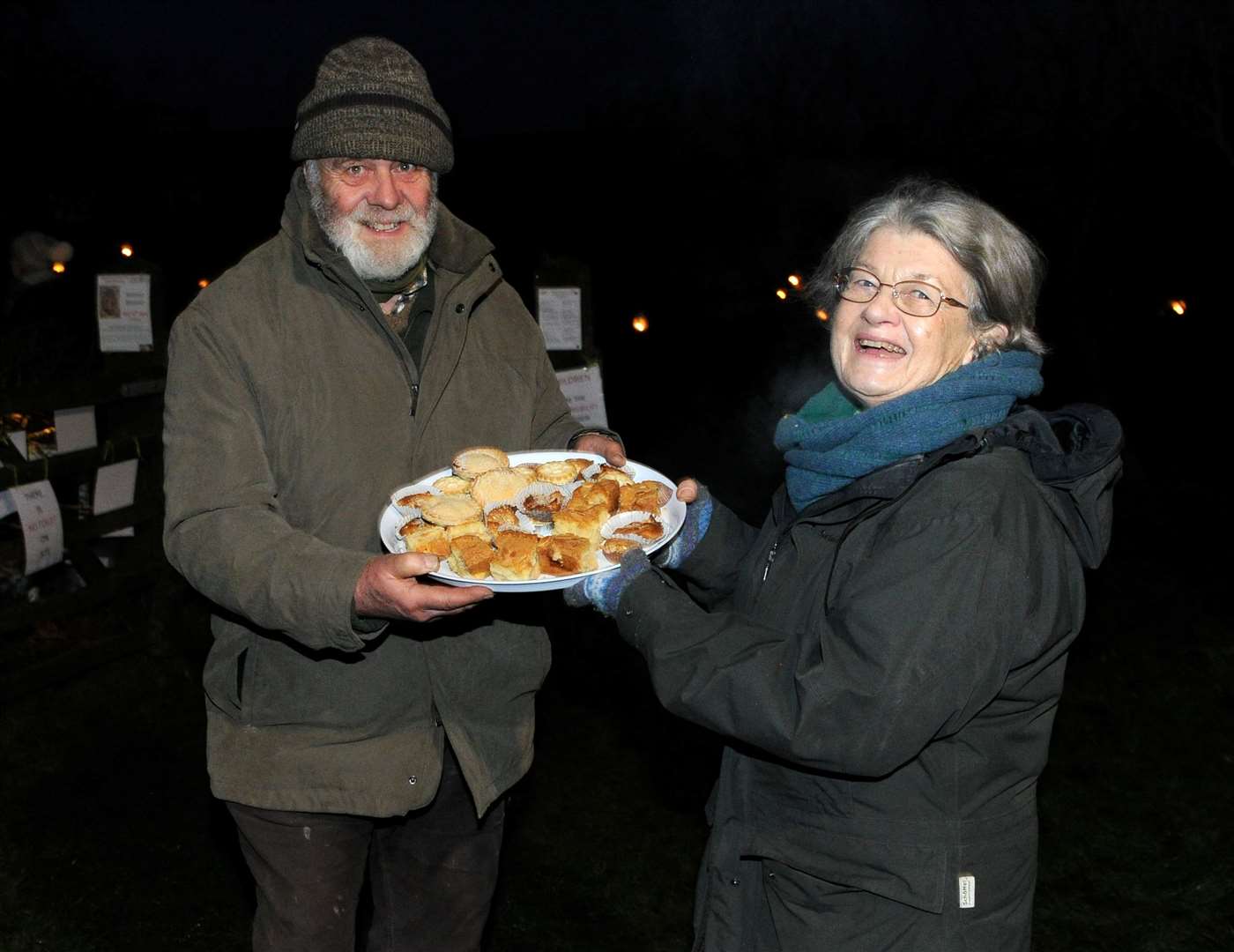 Chris Hulbert and Jane Peach handed out treats. Photo: Chris Lowndes