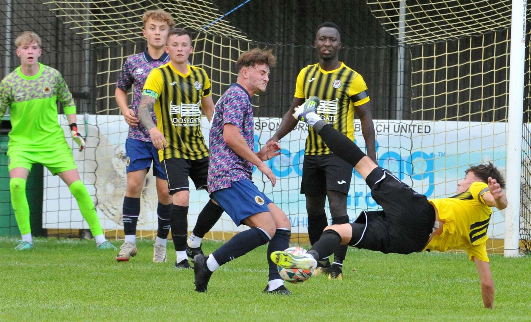 Action from Holbeach United's match with Boston United Under 23s in the Pete Cousins Memorial Cup. Photo: Chris Lowndes