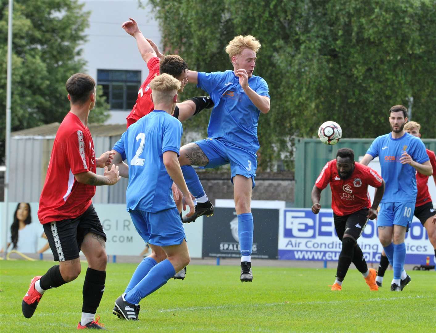 Match action from Pinchbeck's home game with Wivenhoe on Saturday. Photo: Chris Lowndes