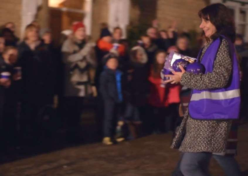 Cadbury's Christmas 'Cadvent' advert shot in Corby Glen. Image: Cadbury