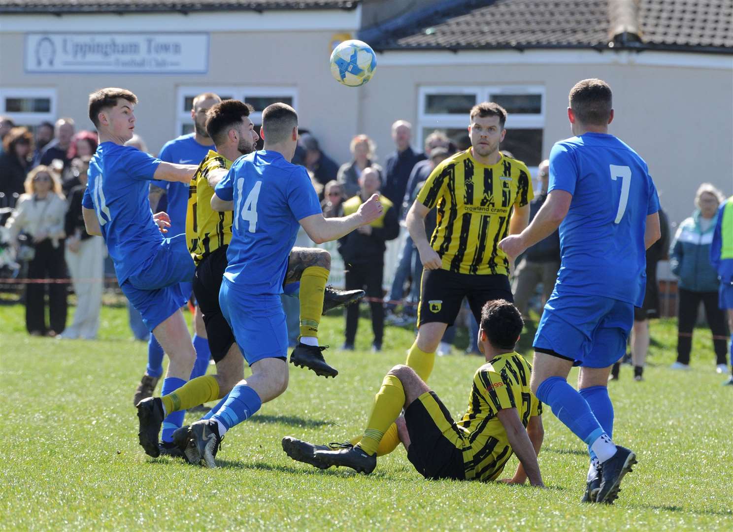 Uppingham Town v Crowland Town, Peterborough & District League Premier Division, 5 April 2025. Photo: Chris Lowndes