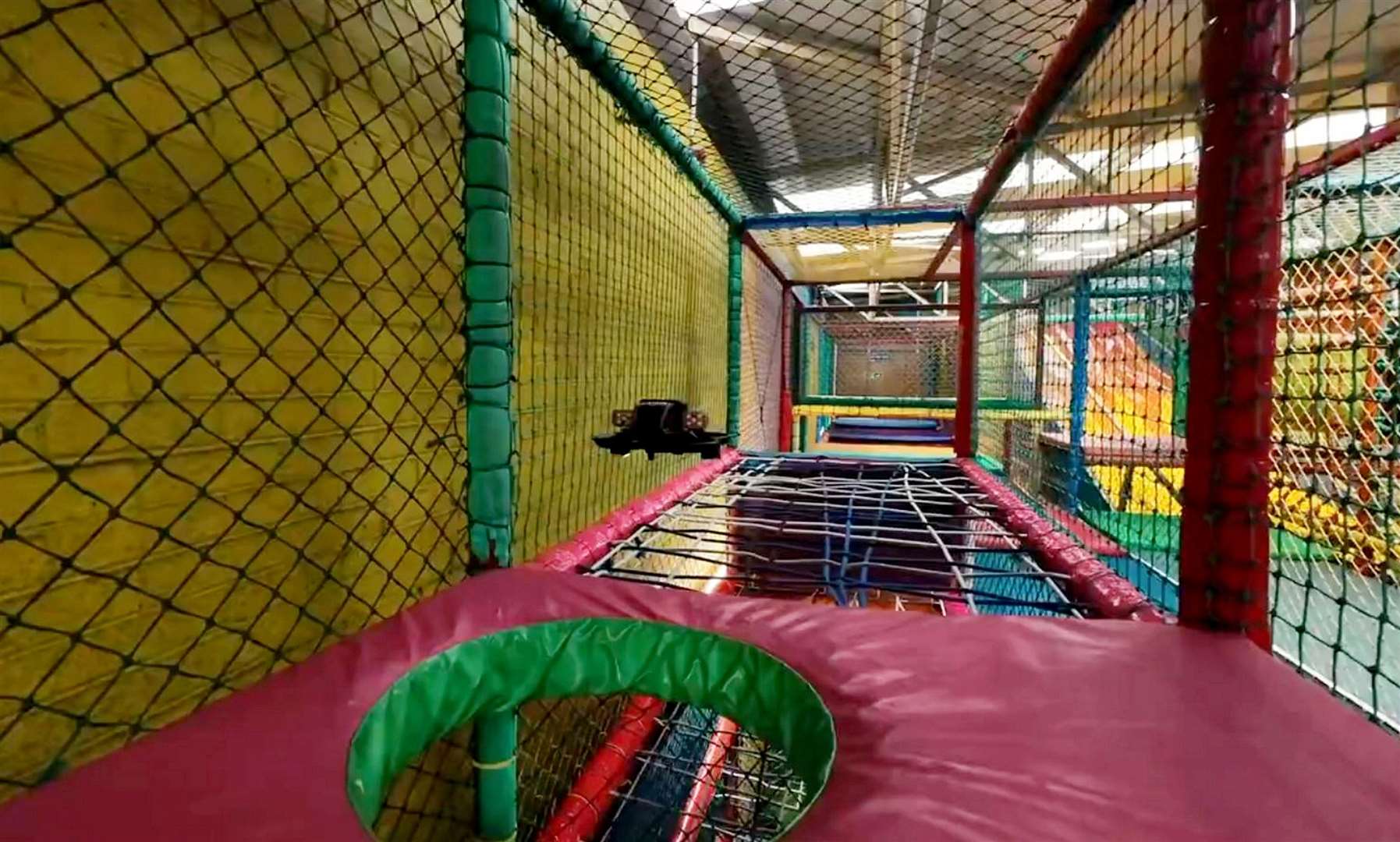 Fascinating footage shows police training drone pilots - in a children's soft play centre