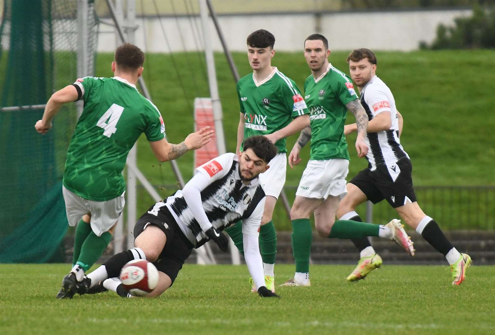 Action from Grantham's home draw with Ashington. Photo: Toby Roberts
