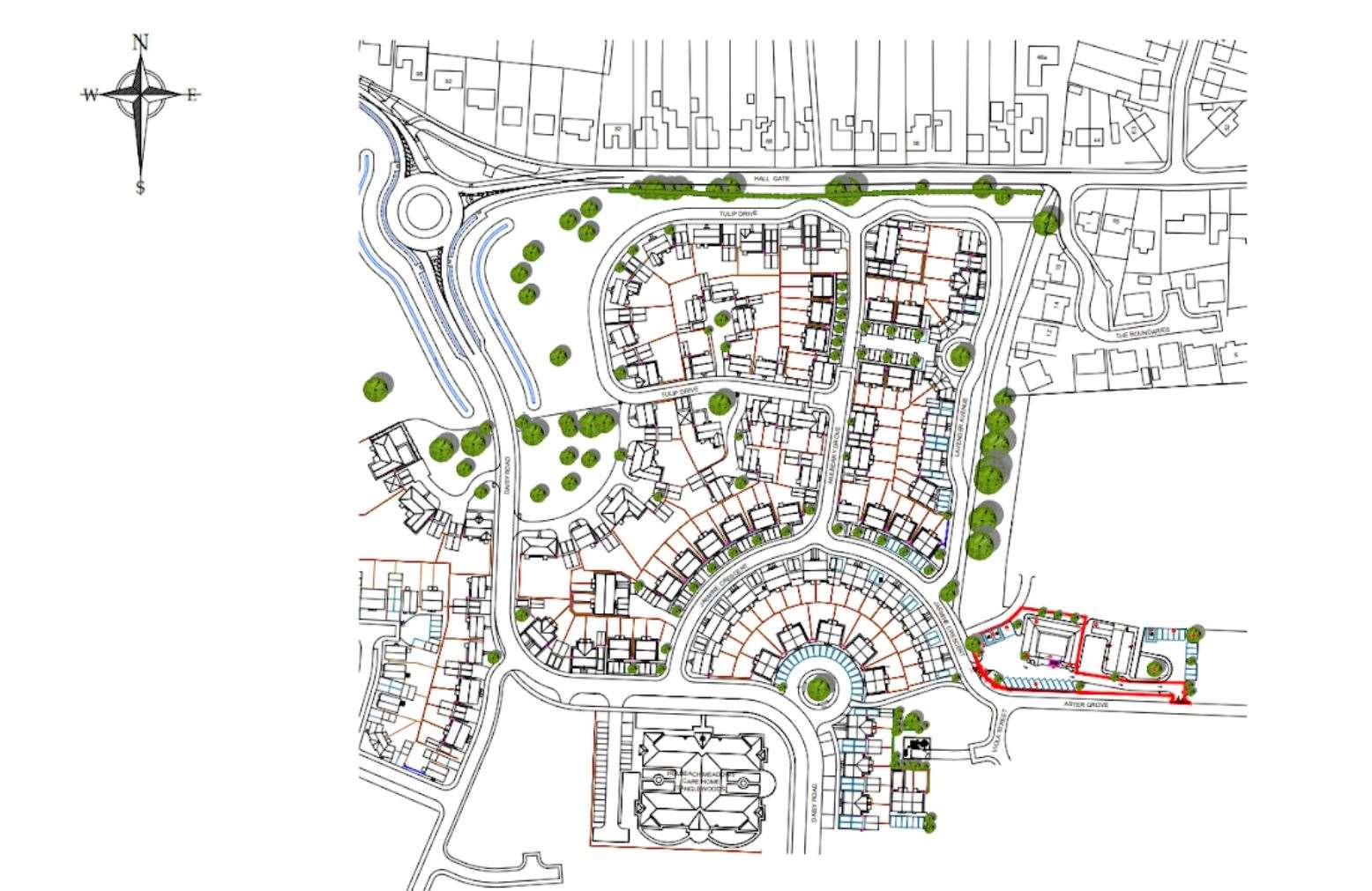 The site, as located within the Holbeach Meadows plans