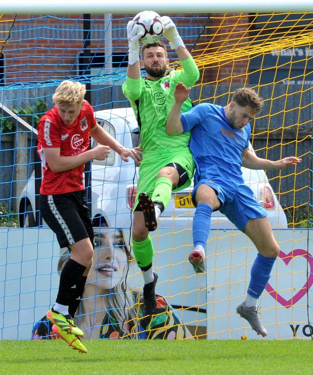 Match action from Pinchbeck's home game with Wivenhoe on Saturday. Photo: Chris Lowndes