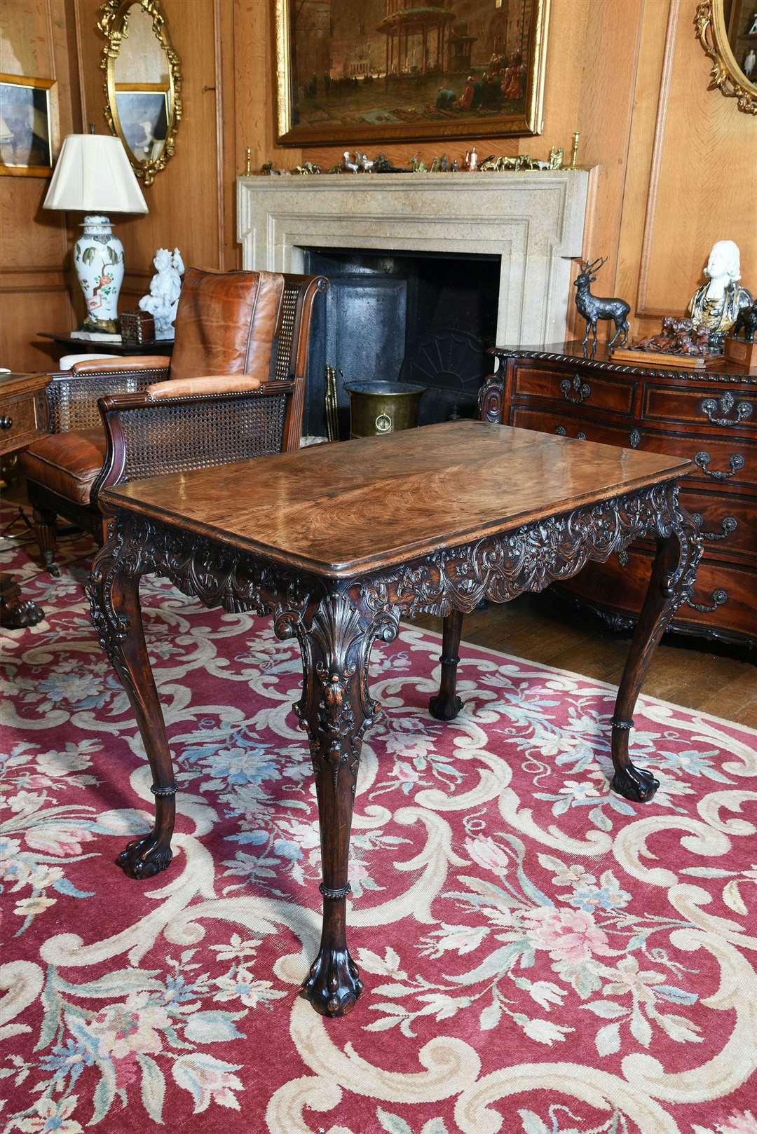 Lot 82: An Irish George II carved mahogany centre table, circa 1750 | Est. £30,000-50,000 (+ fees). (58822239)