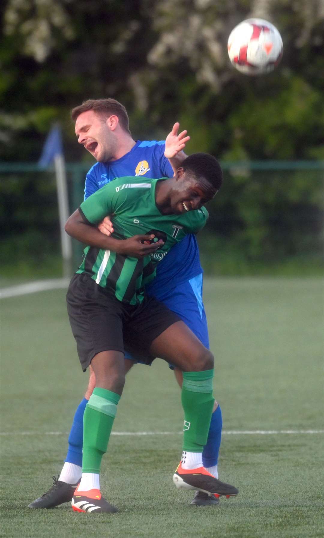 March (Blue) v Blackstones (Green and Black) in the final of the Hinchingbrooke Cup