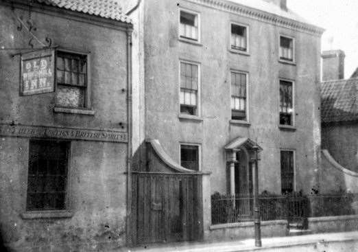 Wake House as it would have looked in Charles Worth's childhood - with a passageway separating it from the Old Windmill Inn