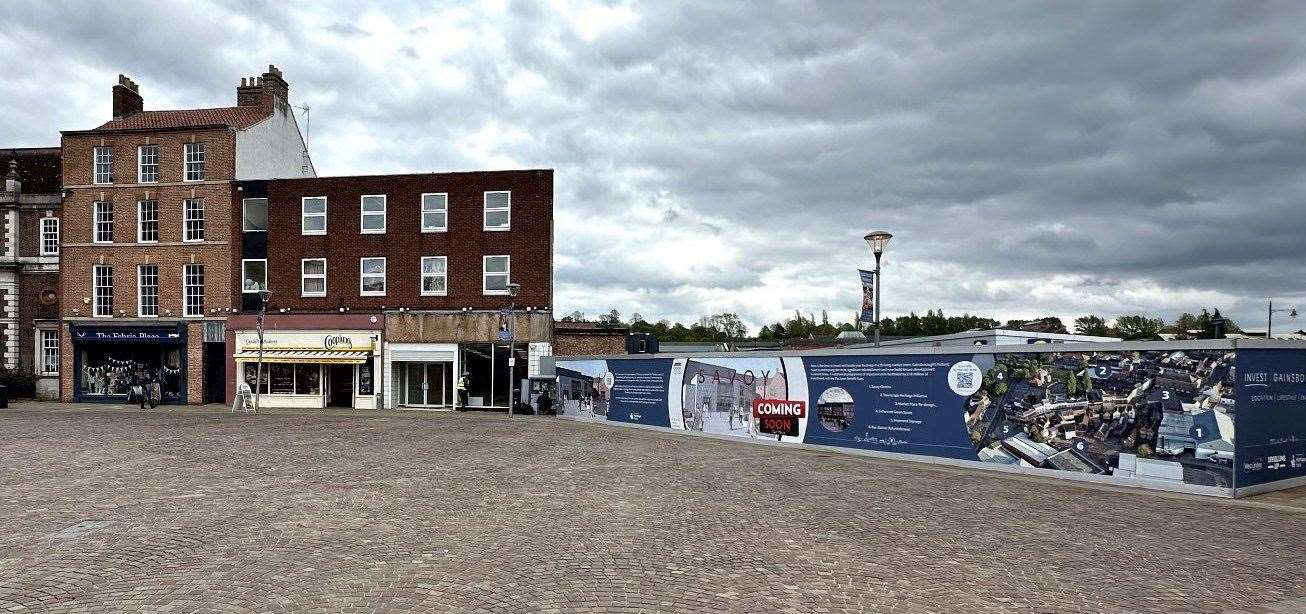 Gainsborough Market Place where a Savoy Cinema is being built