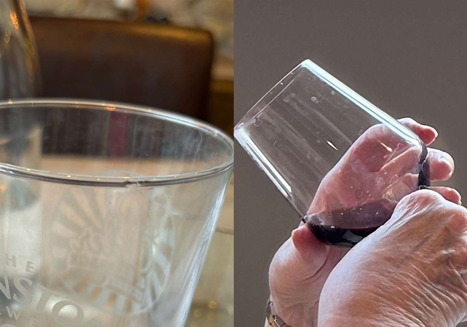 There was a slight lack of attention to detail with a chipped glass and water-marked wine glass