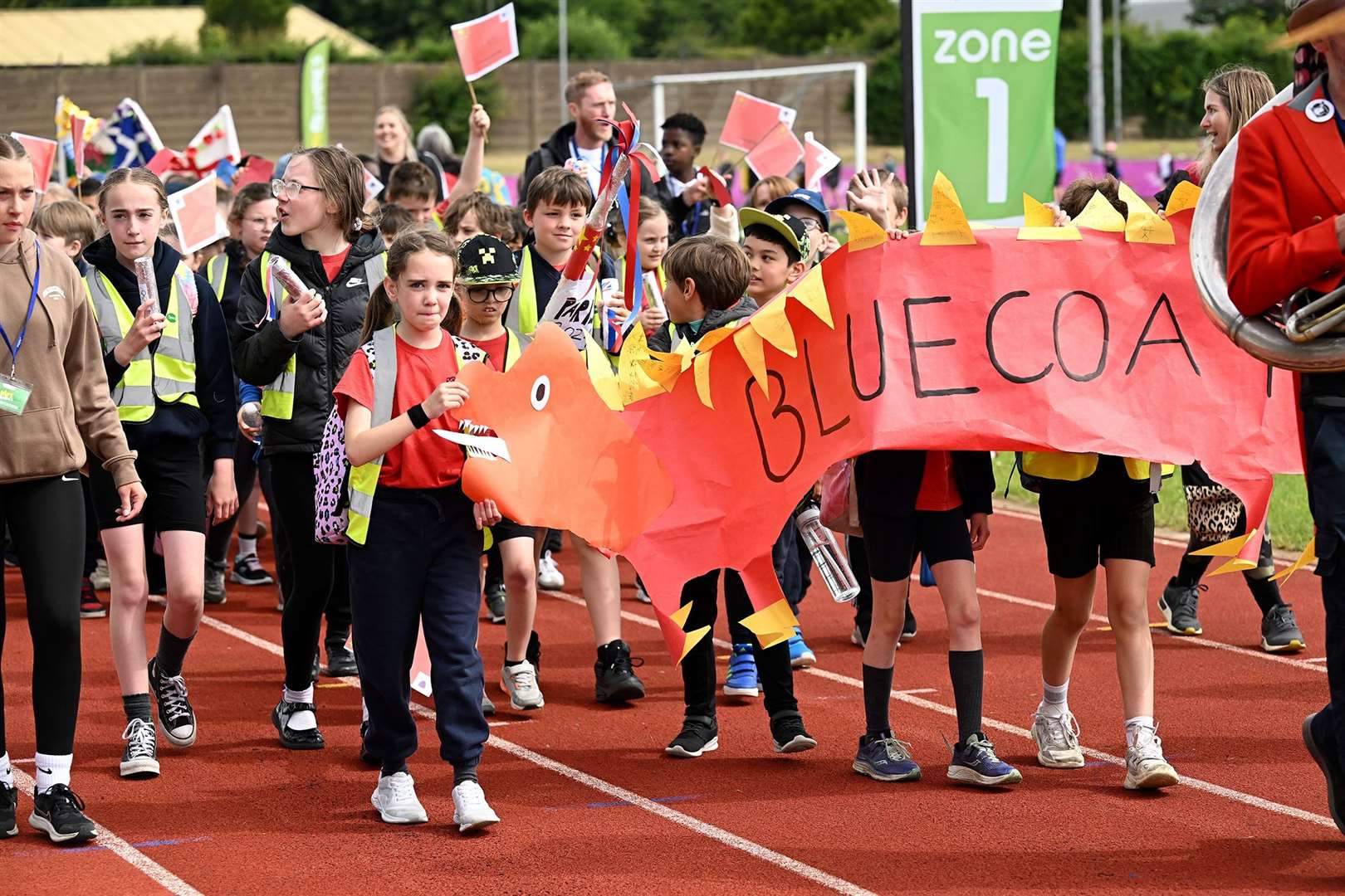 Stamford schools each represented a different country on day two.