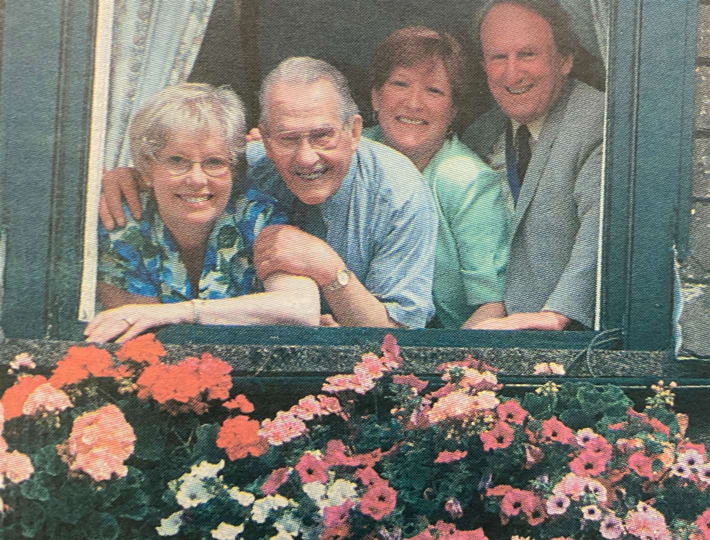 Stamford in Bloom judges - Jane Henderson, Dick Sellars, Lesley Marston and town mayor Cedric Cadman 25 years ago.