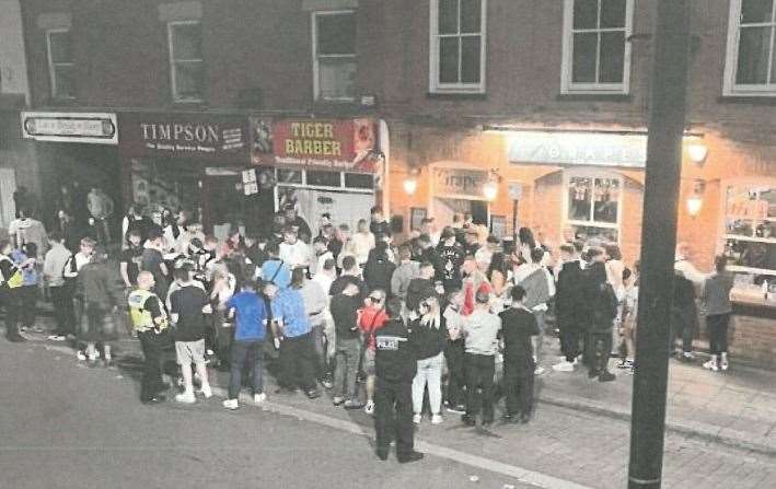 Police respond to a large crowd outside The Grapes pub, Southgate, Sleaford. From Lincolnshire Police's submission to North Kesteven District Council, asking for the pub's licence to be reviewed.
