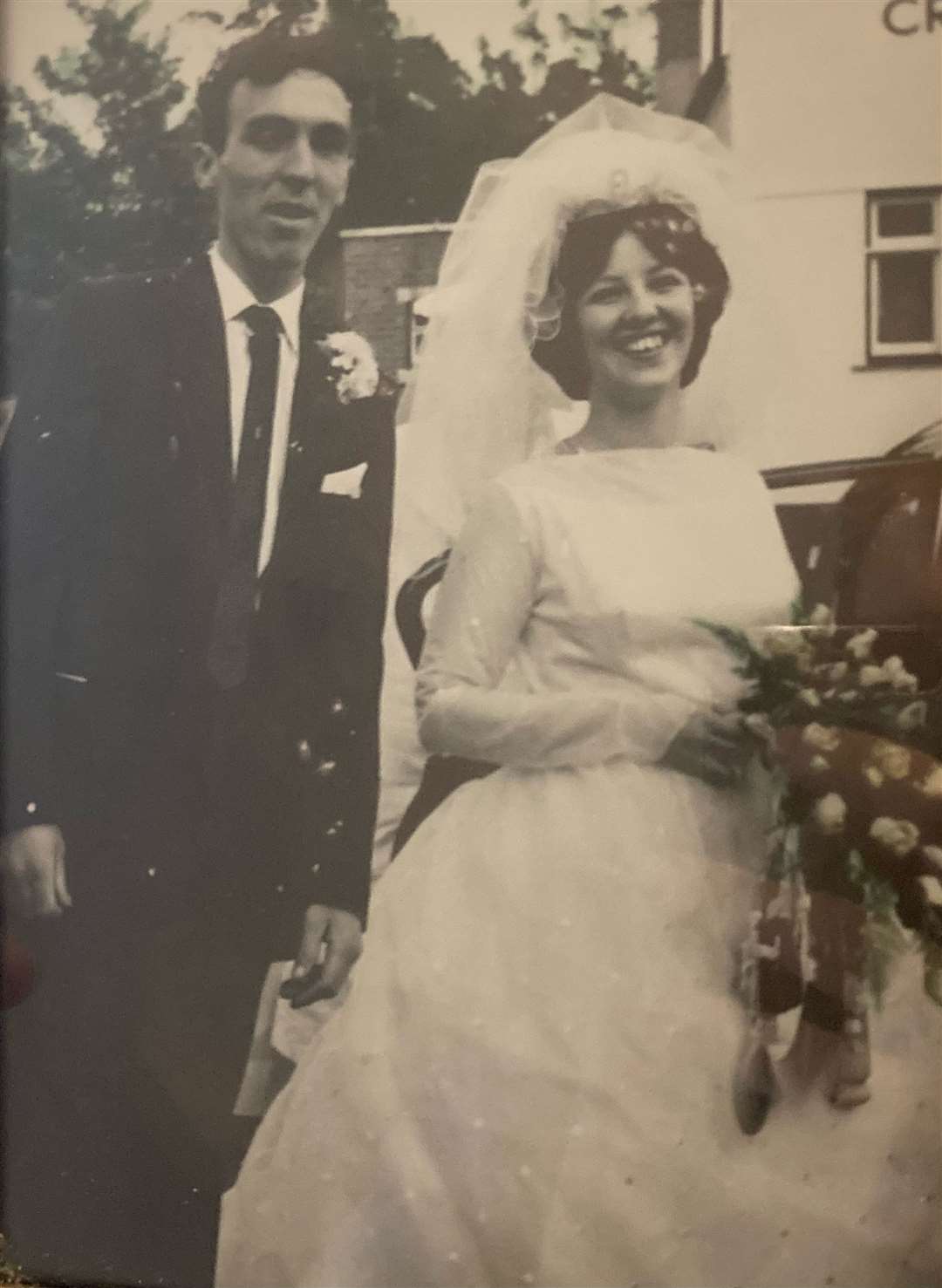 Frank and Sandra on their wedding day.