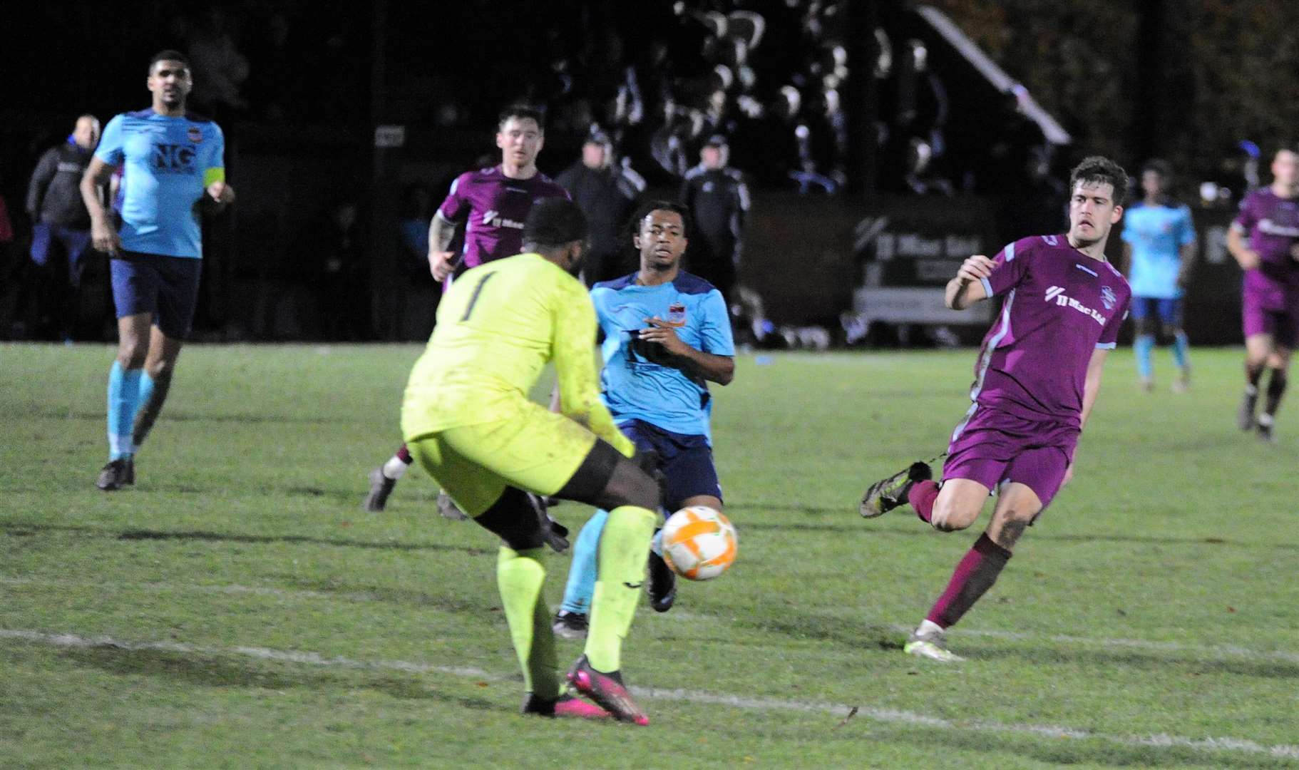 Action from Bourne Town's victory over Radford. Photo: Chris Lowndes