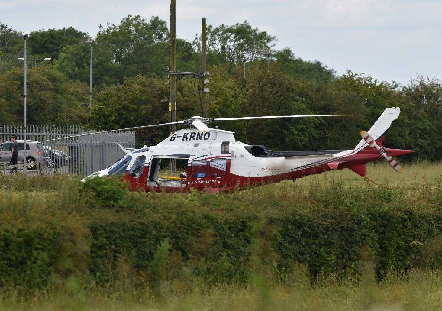 An air ambulance has been called. Photo: R. S. Mortiss