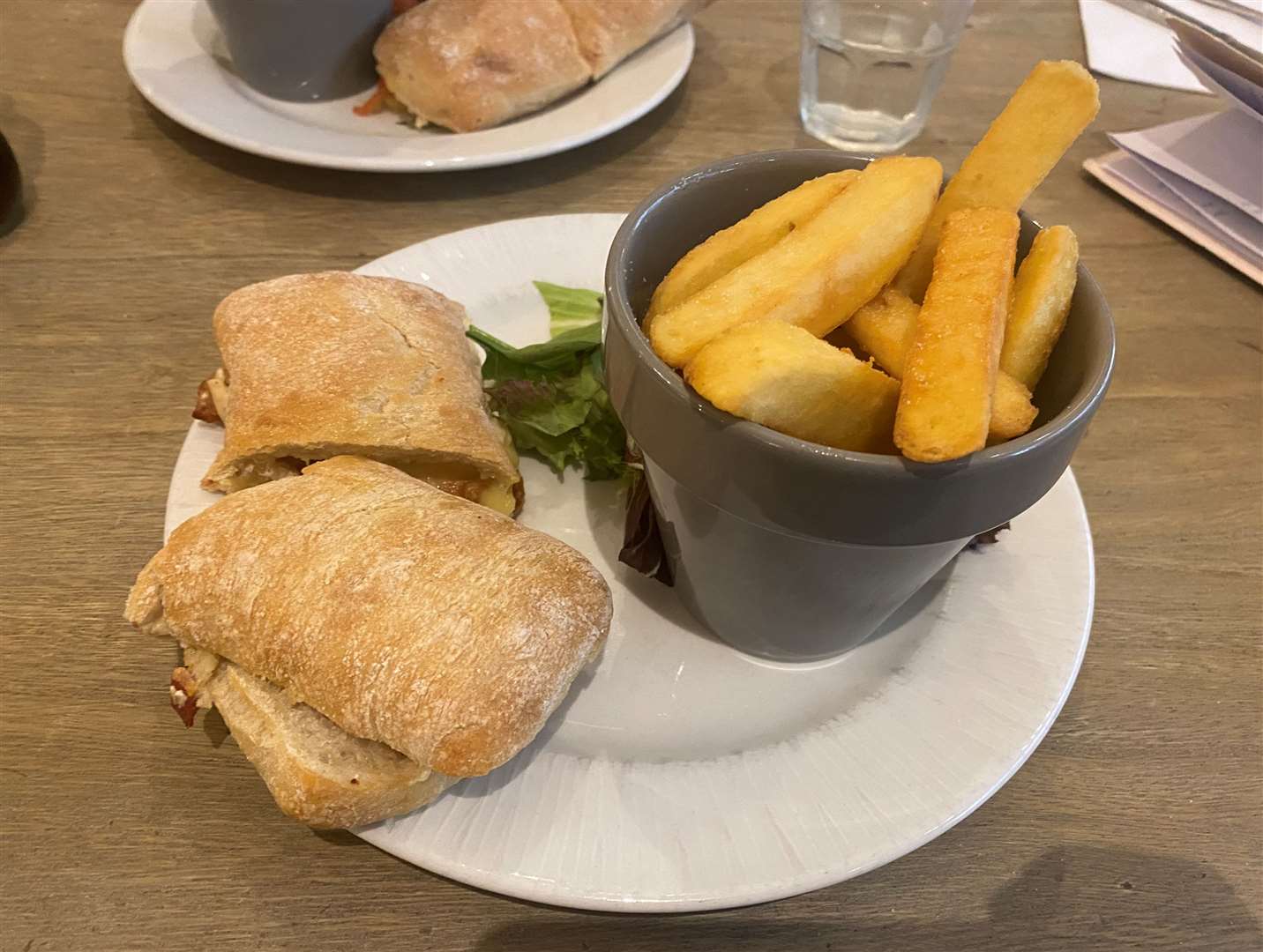 The ranch chicken and maple glazed bacon with cheddar cheese ciabatta cost £9.50