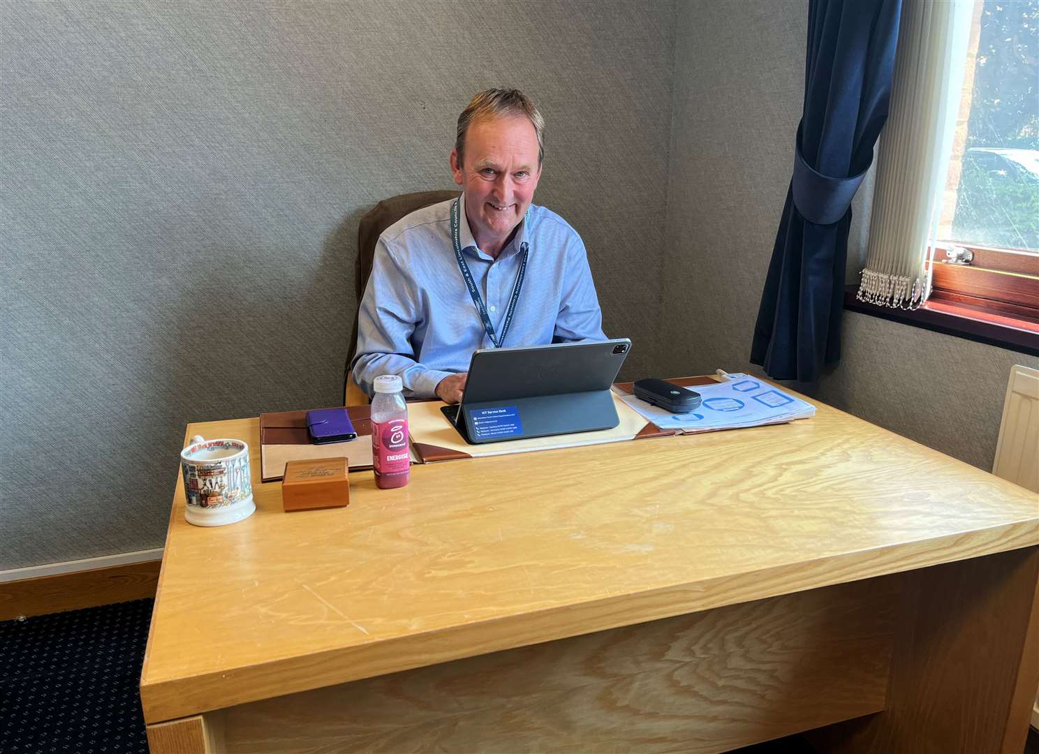 Nick Worth in the leader's office at South Holland District Council