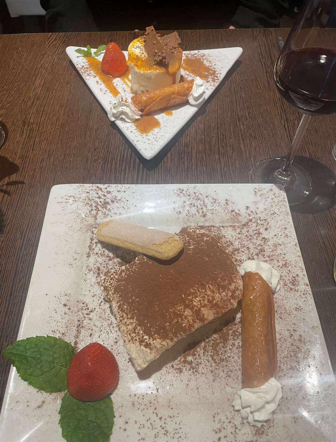 Tiramisu and the cheesecake, with a little retro side offering