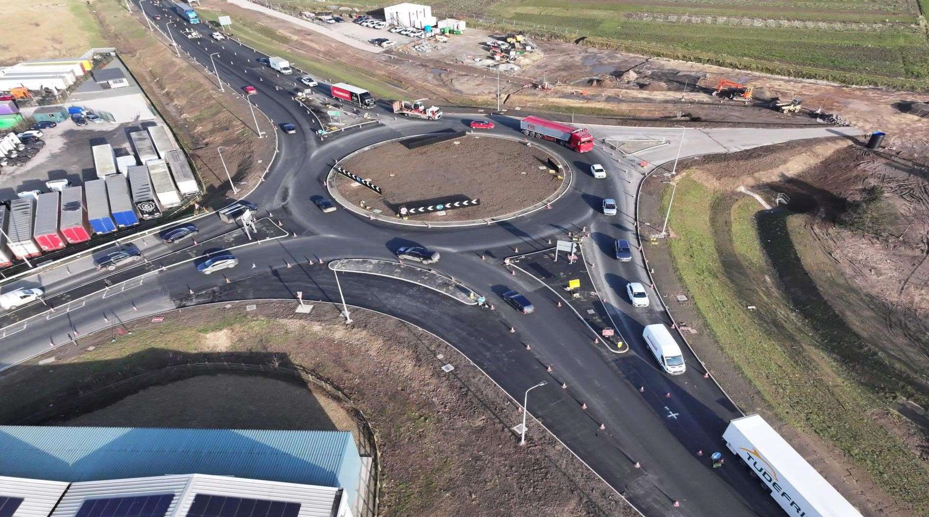 Work to the Greencell roundabout is due to be completed by the end of March