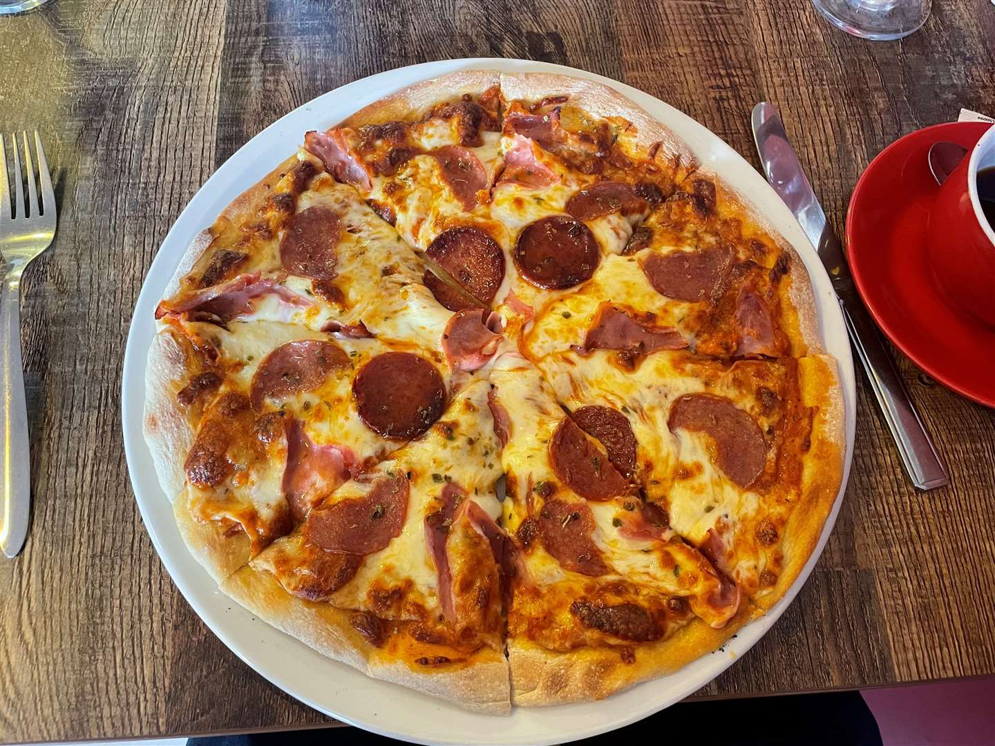 The pizza was just perfect