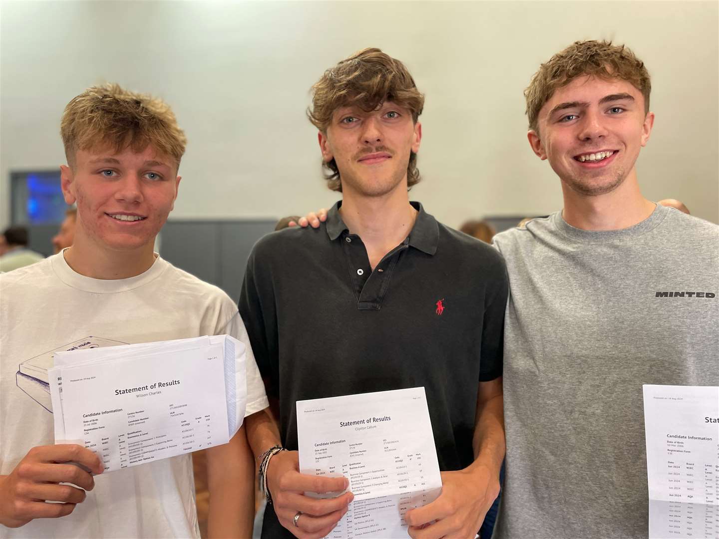 Left to right, Charlie Wilson, Callum Clipston and Rory Swan