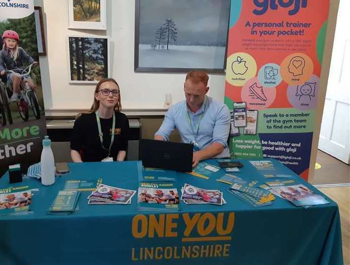 The OneYou Lincolnshire stand at a previous Sheac event held in Stamford Arts Centre ballroom