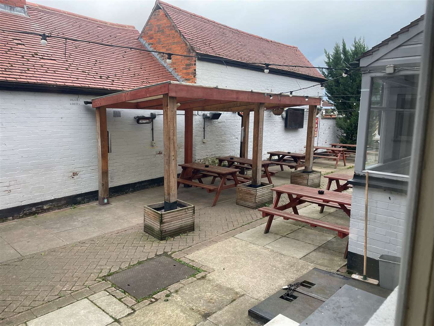 The outdoor seating area