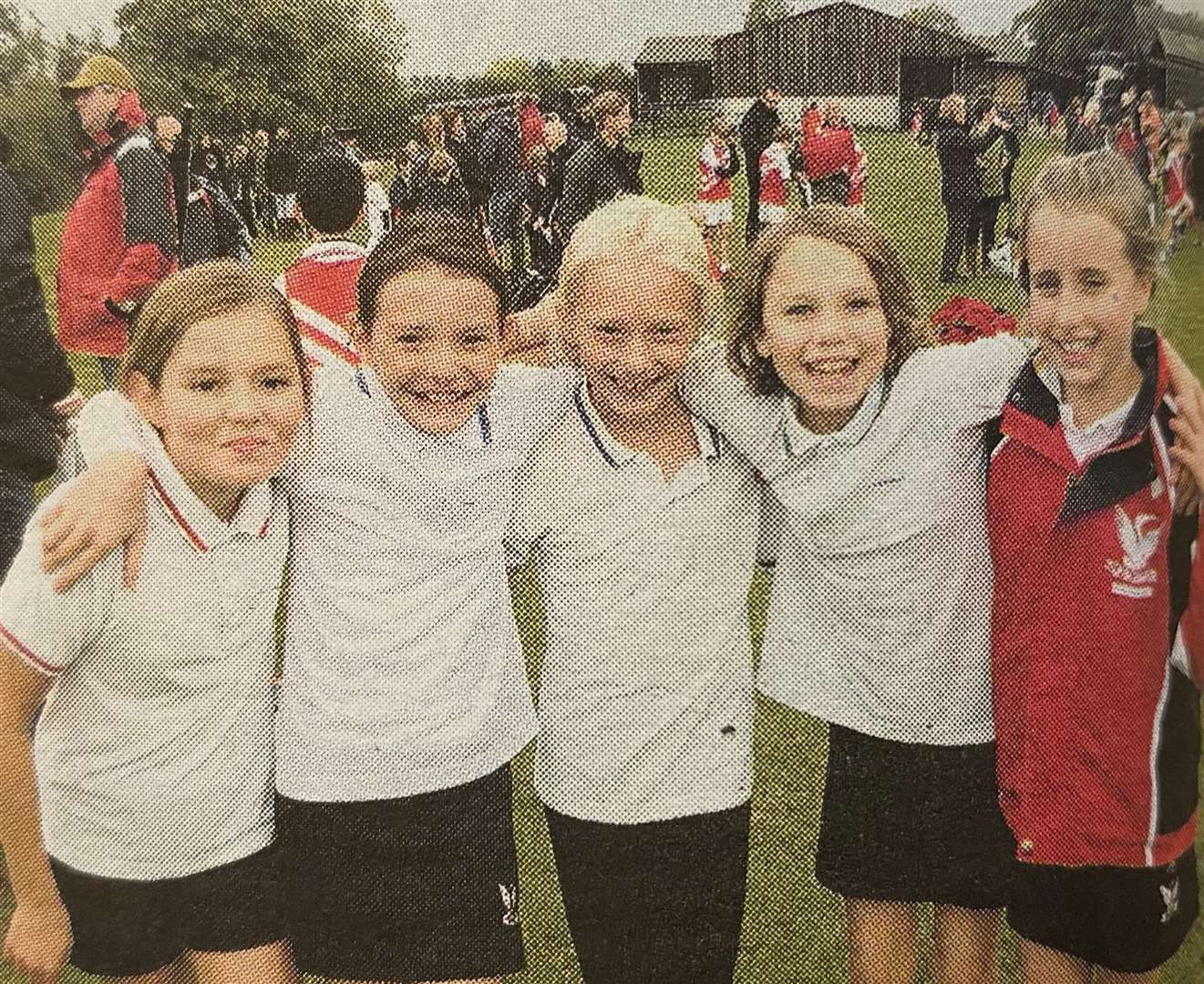 From left - Charlotte O'Reilly, Gaby Brimley, Sophie Reeves, Lucy Barber and Millie Moyses 10 years ago.