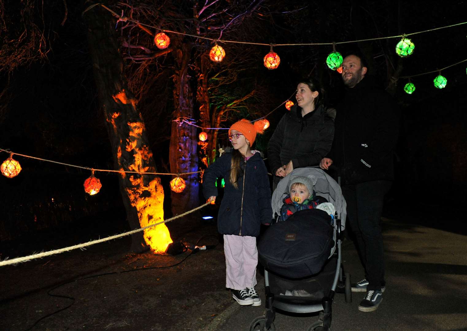 George Elliott, Molly Sharman, Roseann Mackay and young Wilfred Elliott admire one of the displays at Spalding's Ayscoughfee Gardens