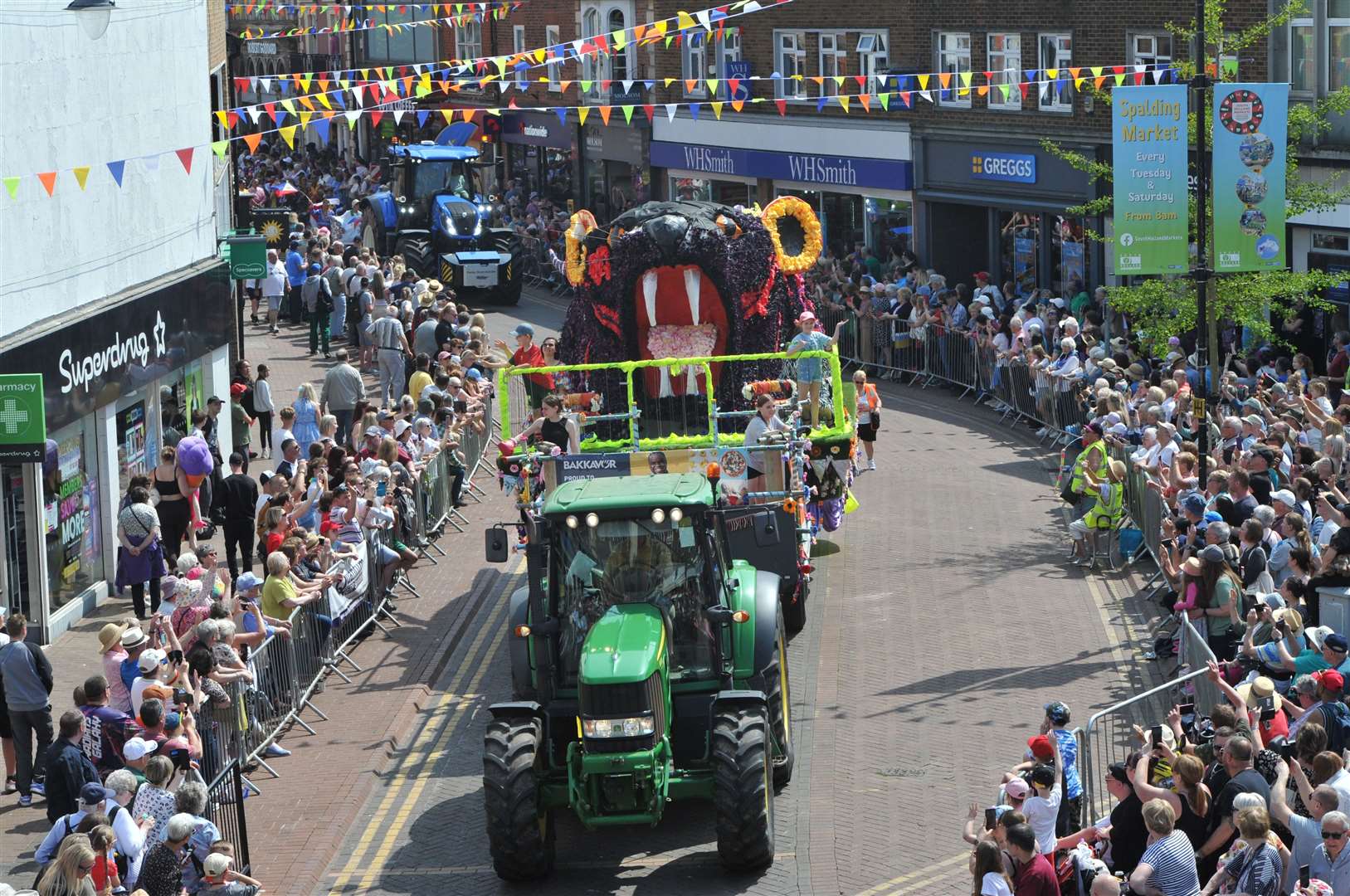 The Bakkavor Eye of the Tiger float makes its way through the town. Photo: Chris Lowndes
