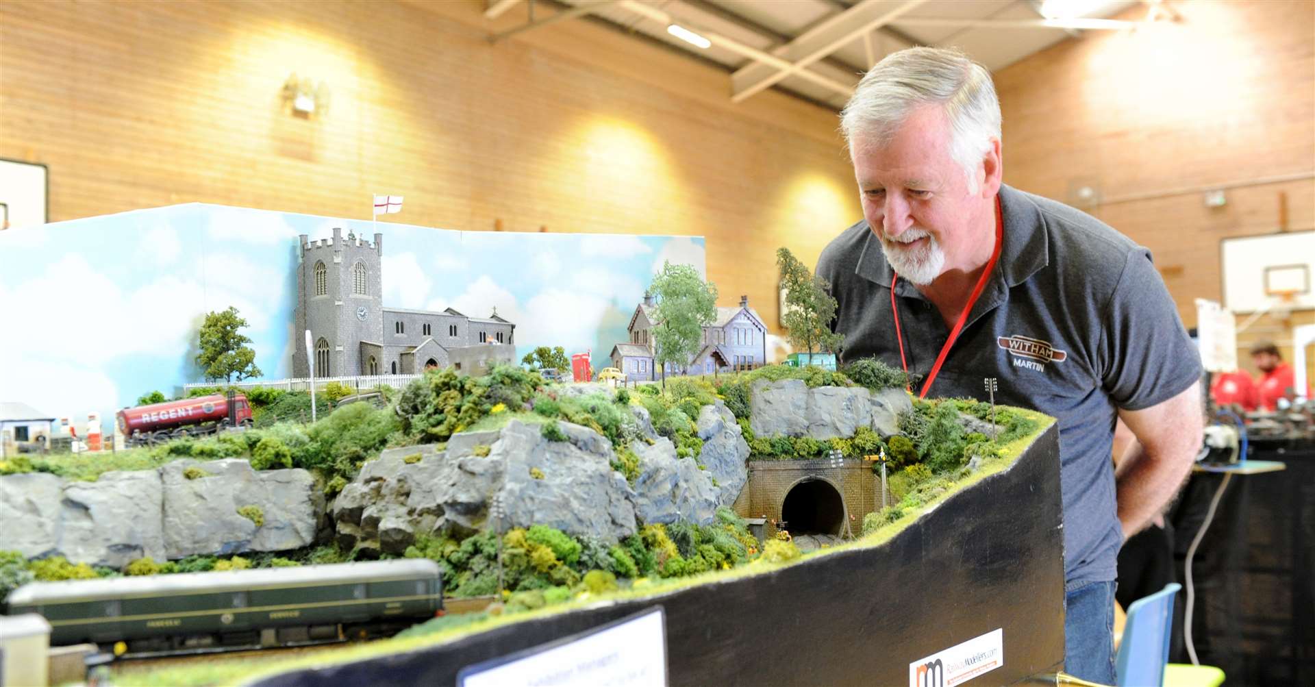 Martin Reynolds with the layout Witham in Somerset. Photo: Chris Lowndes