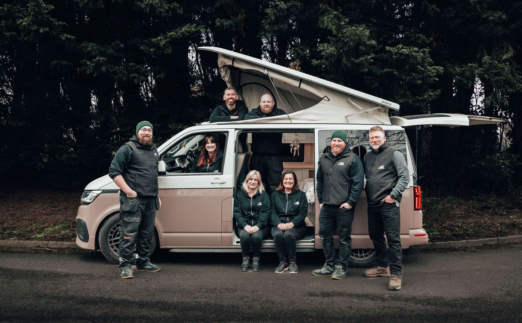 The dedicated Tribe Campers team, bringing passion and craftsmanship to every custom campervan they create. Photo: Nick Caro Photography