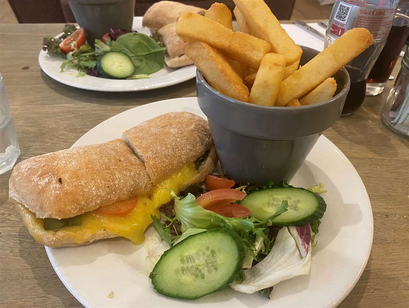 The smoked applewood, tomato and basil toasted ciabatta cost £8.95