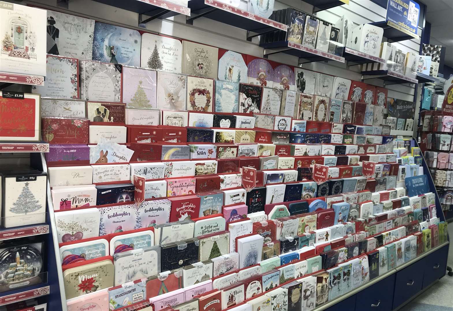 Christmas cards on sale at the Card Factory in Stamford