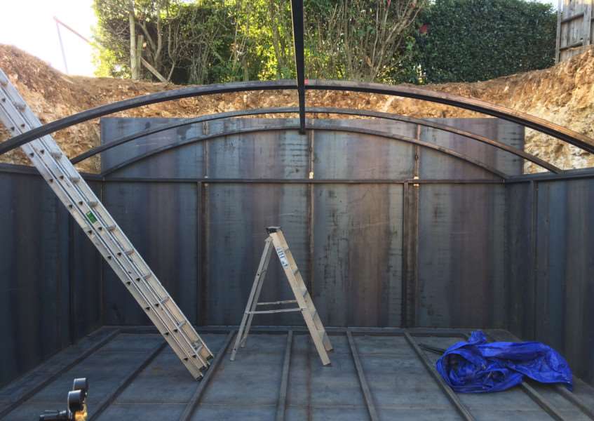 The bunker in progress
