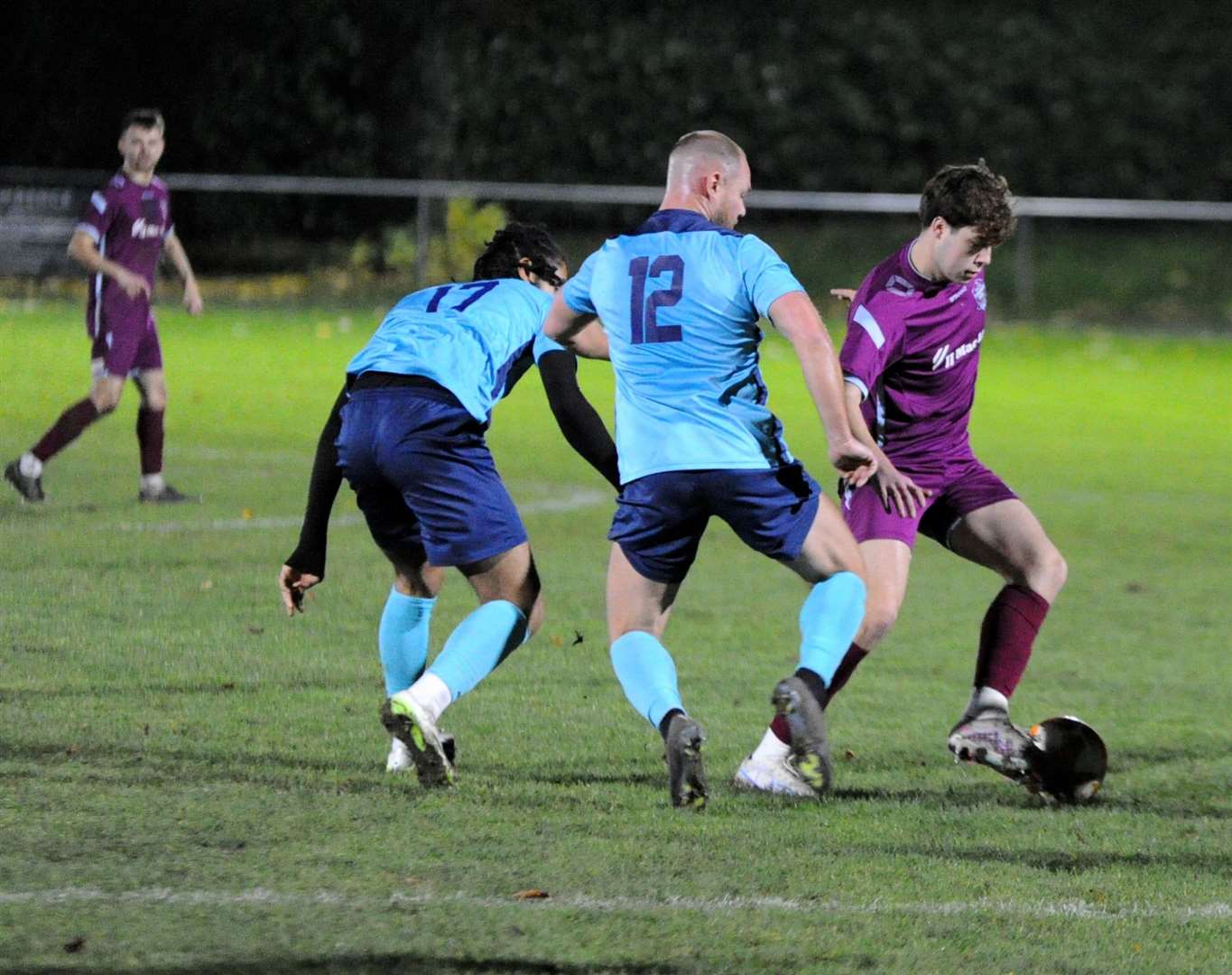 Action from Bourne Town's victory over Radford. Photo: Chris Lowndes