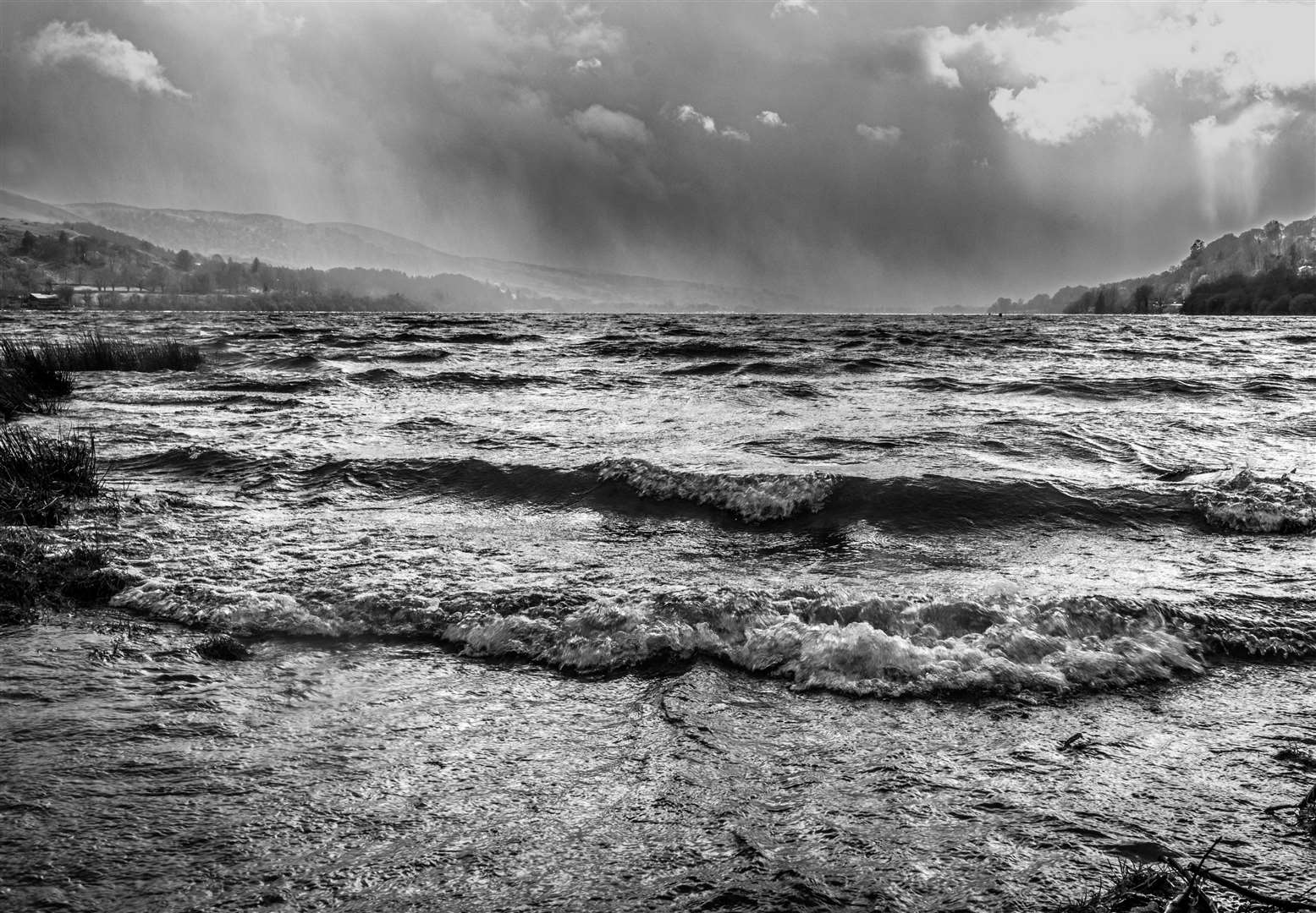 Rain on the Lake by Iain Evans