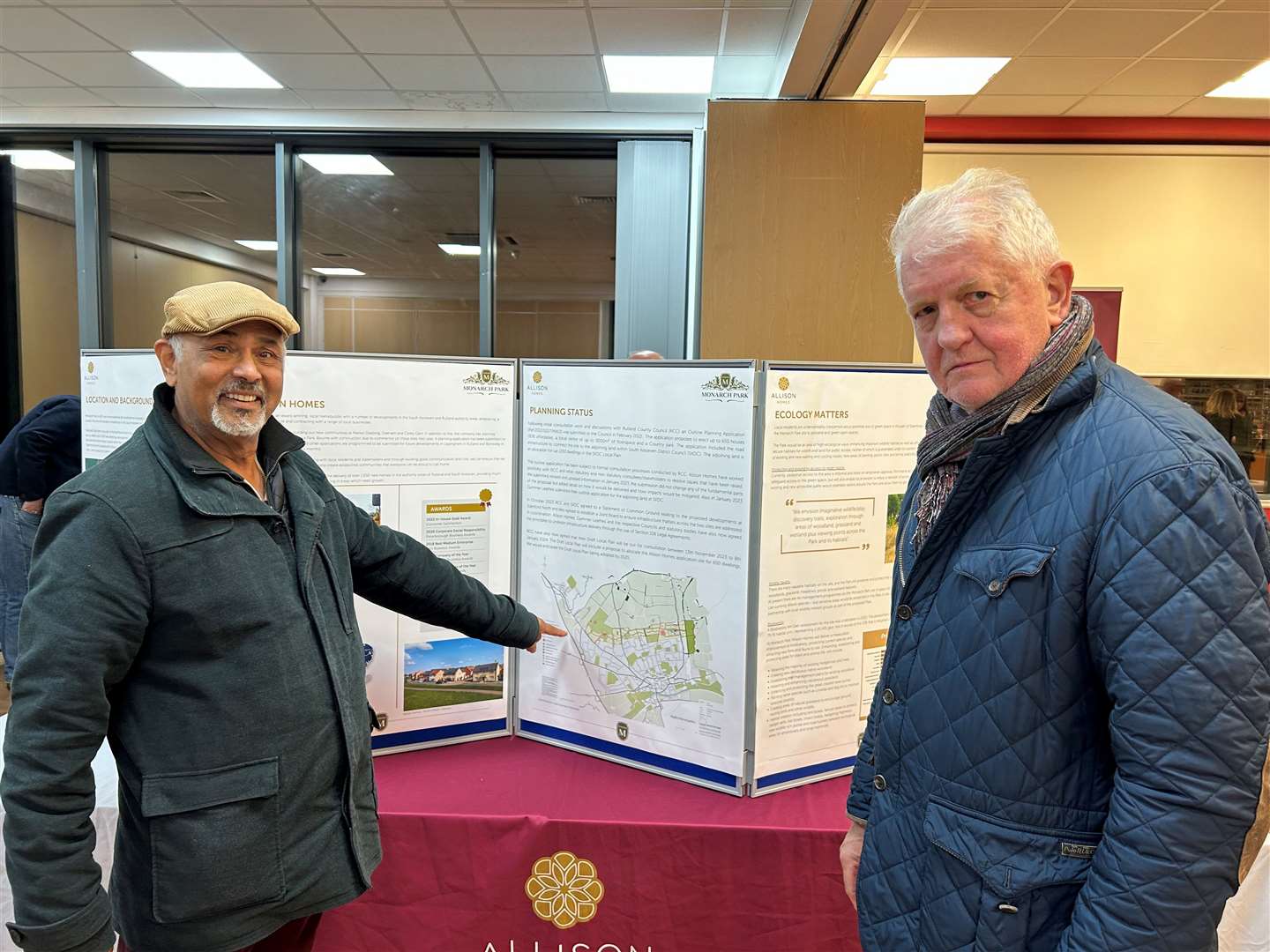 Stamford Town and South Kesteven District councillor Harrish Bisnauthsing with Ryhall parish councillor Andrew Nebel