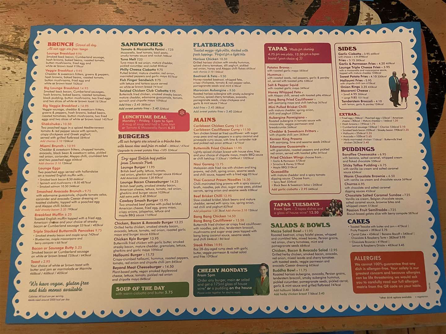 A look at the menu
