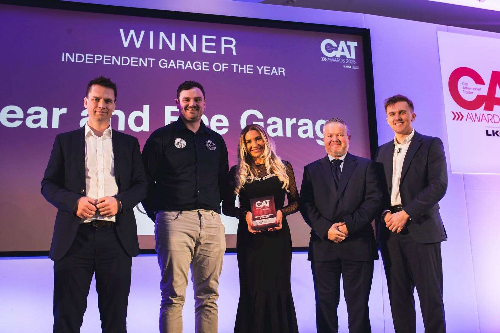 Bear and Bee Garage recognised at 2025 Car Aftermarket Trader Awards in Manchester. Photo: Supplied