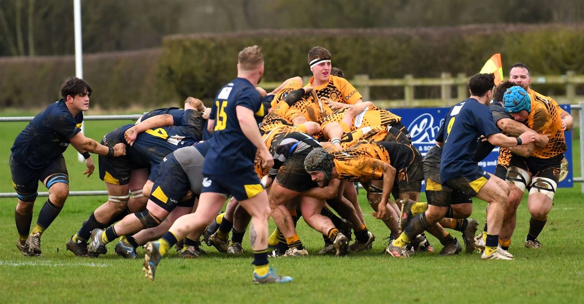 Match action from Bourne's victory over Oakham on Saturday. Photo: Alan Hancock