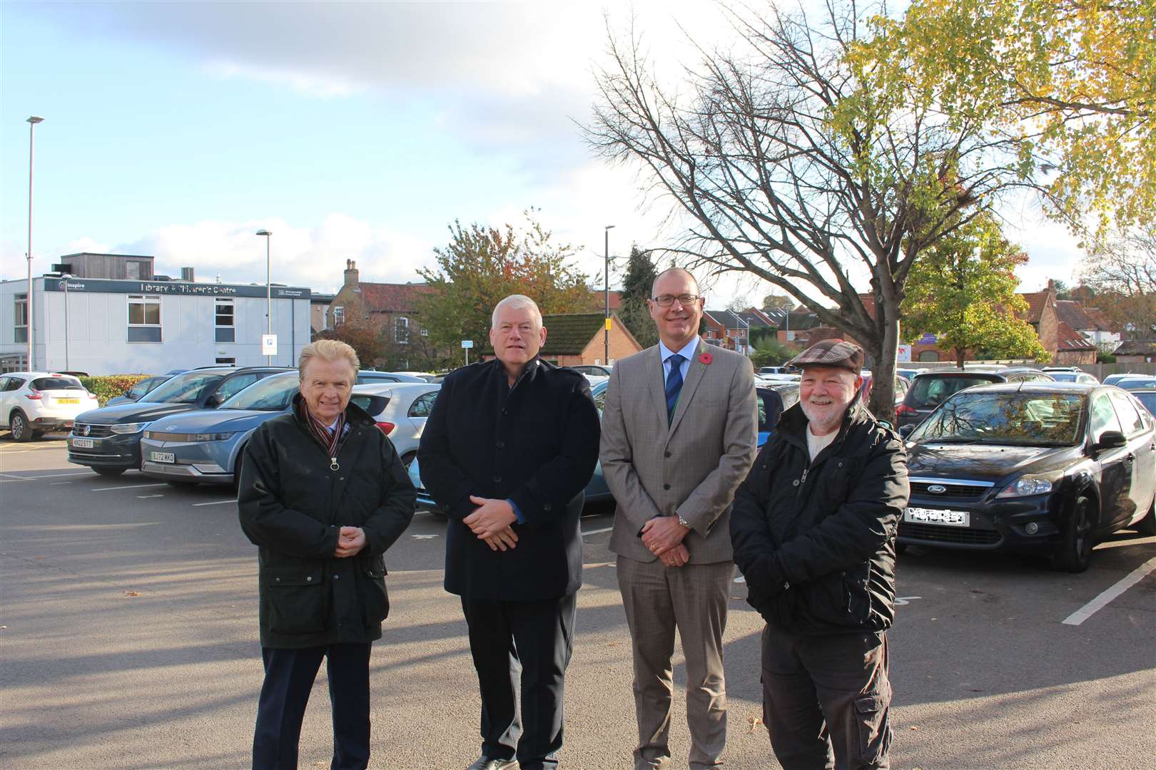 Left to right: Councillor Neil Clarke, Councillor Rob Inglis, RBC's Director Neighbourhoods Dave Banks and Councillor Rowan Bird at Newgate Street car park
